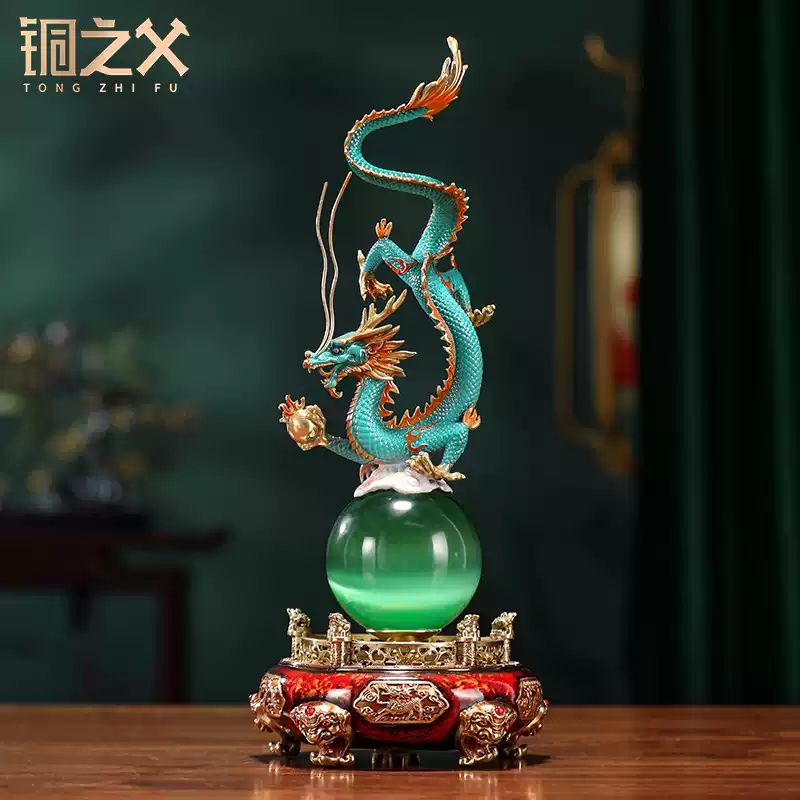 Azure Dragon bronze statue